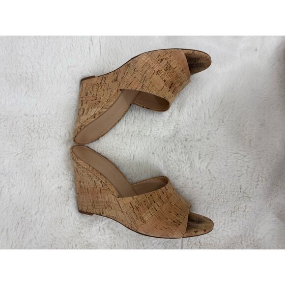 Veronica Beard Cork Wedge Mule Sandals Size 9 Designer Heels - Picture 5 of 10
